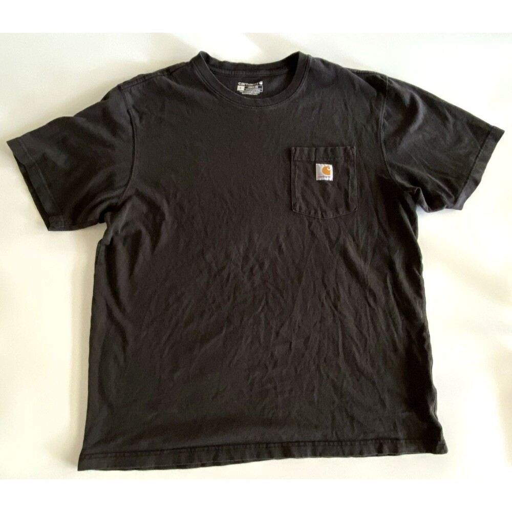 Carhartt K87 Pocket T-Shirt Men's Large Black Loose Fit Short Sleeve Cotton Tee